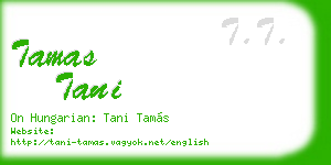 tamas tani business card